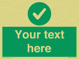 Custom green background, green circle with tick